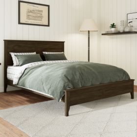 Modern Solid Wood King Size Platform Bed With Sturdy Wooden Slats Support,No Box Spring Needed, Espresso