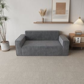 Sofa-in-a-Box, Memory Foam 3-Seater Couch, No Installation & Easy To Transport, Deep Seat Modern Sofa With Corduroy Fabric, Couch For Living Room, Bed