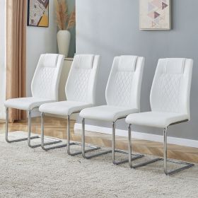 Modern Dining Chairs With Faux Leather Padded Seat Dining Living Room Chairs Upholstered Chair With