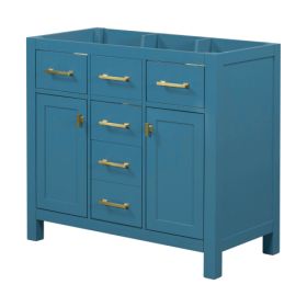 36'' Bathroon Vanity Without, Modern Freestanding Single Bathroom Cabinet With 4 Drawers & 2 Cabinets,Storage Cabinet For Bathroom, Solid Wood Frame V
