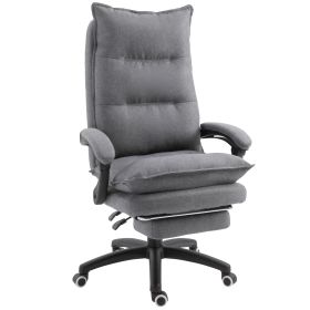 Vinsetto Executive Office Chair, 360 Swivel, Adjustable Recliner With Retractable Footrest, Gray
