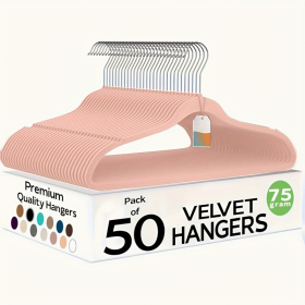 Velvet Hanger 50pack (Color: Pink)