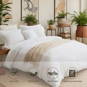 Three-piece Bedding Set With Solid Color Quilt Cover And Pillowcase, Three-piece Bedding Set - Super Soft Microfiber Hotel Series - Brushed Super (Option: 263cmx229cm 3pcs)