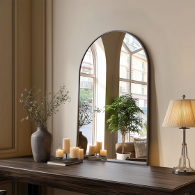 Bathroom Wall Mirror, Metal Frame Vanity Mirror For Bedroom, Entryway, Living Room (Option: Black30L x 20W)