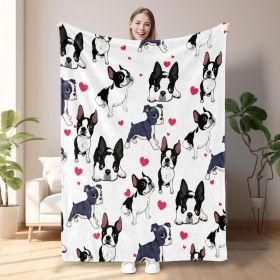 1pc Adorable Fleece Dog Blanket - Soft, Cozy, Lightweight, Warm, Flannel Throw For Couch, Bed, Sofa, Living Room Decor - Perfect For Snuggling Up On C (Option: 150x200cm-Black)