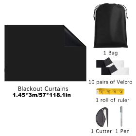 Black Blackout Shades  Blackout Blind Curtain For Window (Option: W13627261)